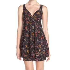 Charles Henry Layered Abstract Fit & Flare Mini Dress